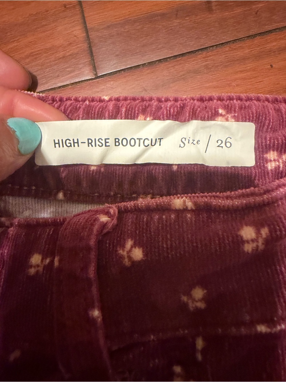 Anthropologie Maroon Wide-Leg Corduroy Jeans with Light Motif - Picture 8 of 11